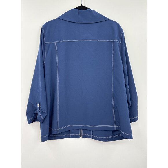 Chico's Weekends Stretch Zip Casual Jacket Blue Size 3 (16) XL - Picture 4 of 4